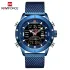 NAVIFORCE NF9153 Watches for Men Dual Display Digital Alarm Clock Fashion Stainless Steel Sport Waterproof Wristwatch